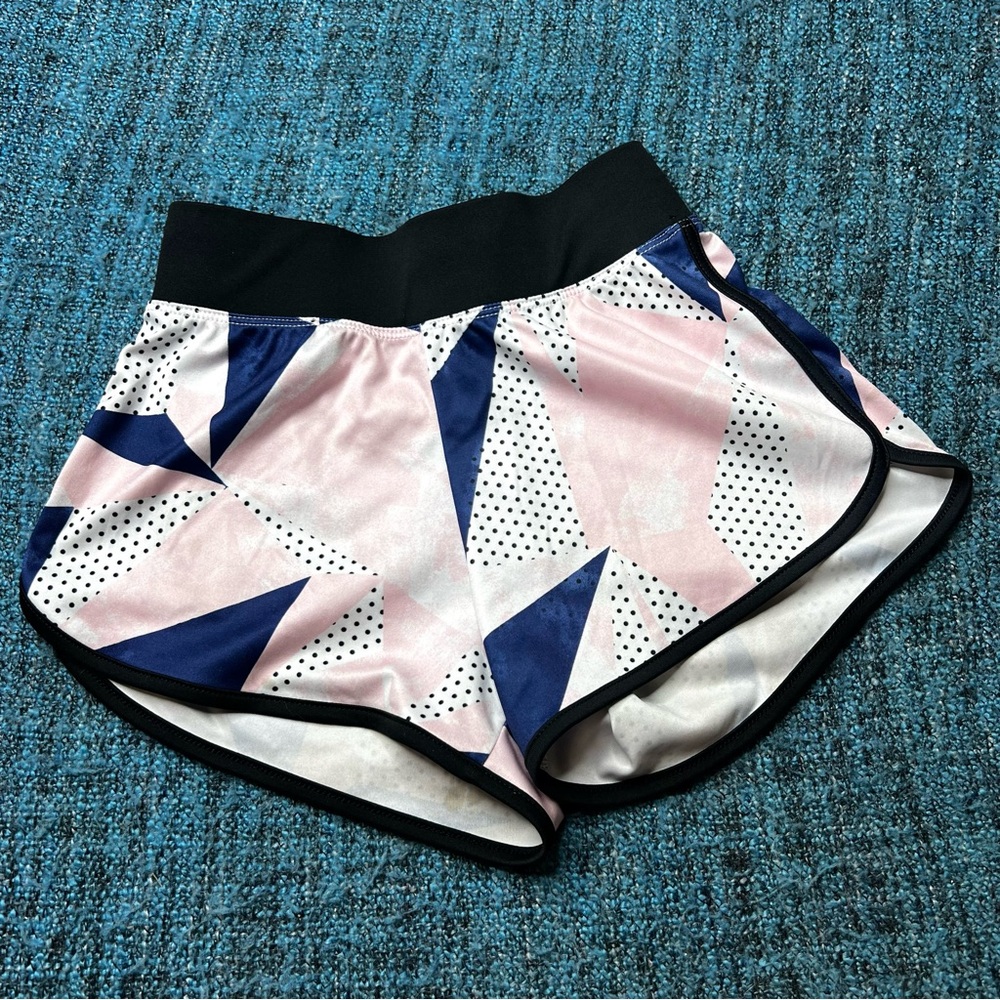 Z by Zella Youth Girl's Abstract Print Athletic Lounge Shorts in Black Pink Blue